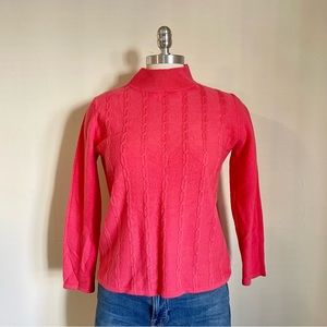 Vintage Neon Pink Cable Knit Sweater